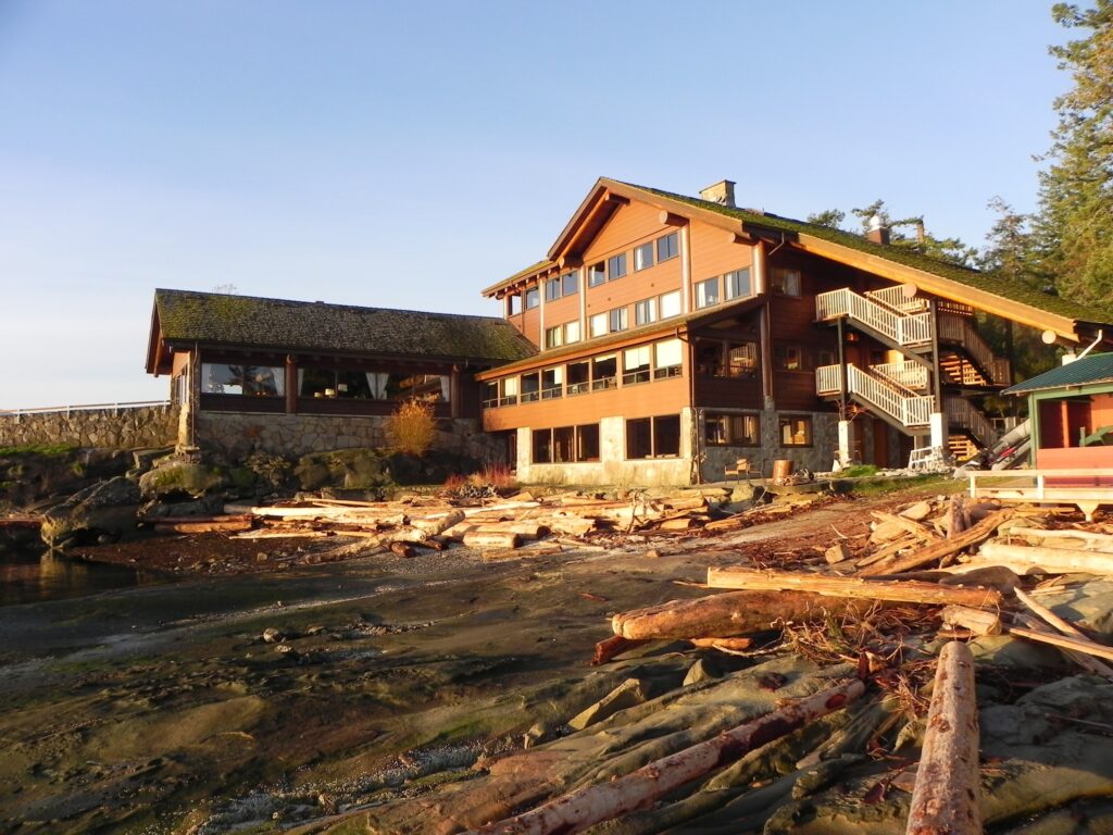 View of the sea facing side of Yellow Point Lodge.