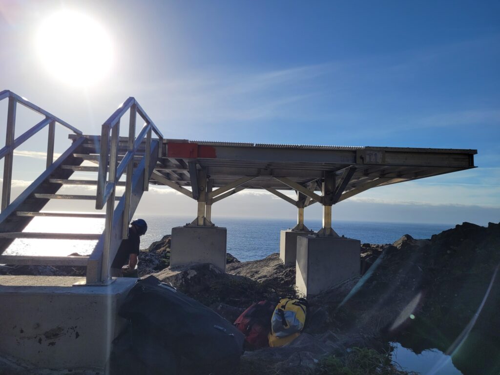 Helipad at Davidson Point, just outside of Tasu Sound.