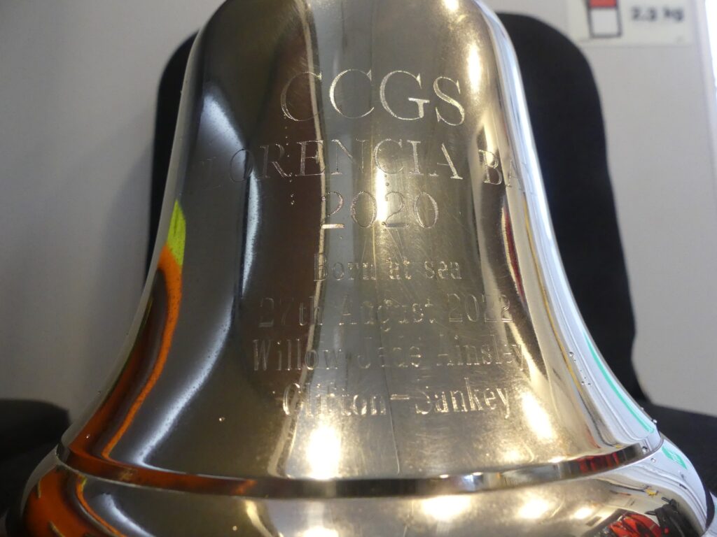 Willow’s birth was commemorated by having the ship’s bell engraved in her honour.