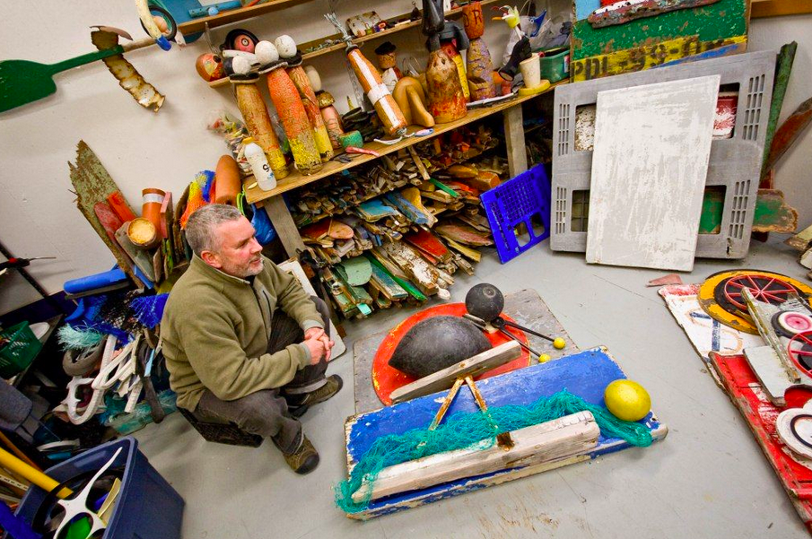 Pete Clarkson working on a project in his studio.