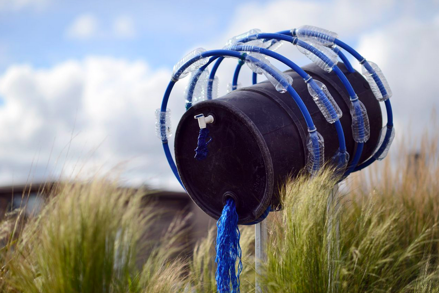 'Plastic Water', one of Clarkson's sculptures. Credit: Clarkson