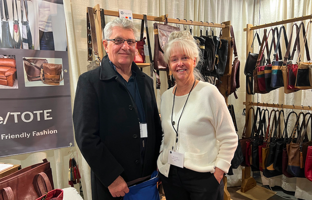 Garry McQuillan and Wendy Campbell of Re/TOTE, at the Circle Craft Christmas Market in Vancouver in November.