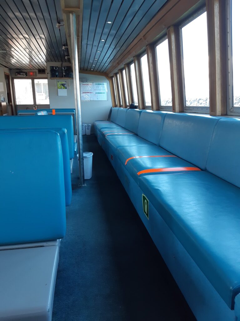 Interior of the boat.