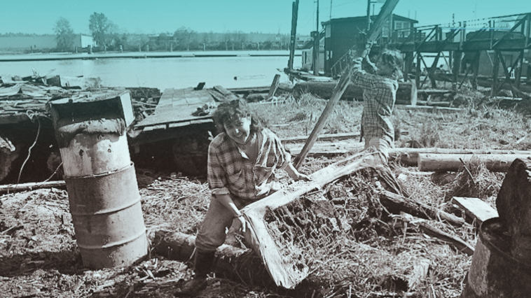 T. Buck Suzuki Env. Foundation marsh cleanup project on Fraser near Queensborough (1993).