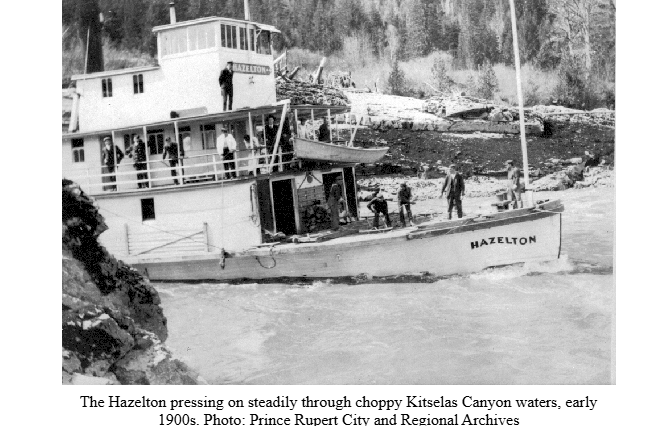 Sternwheleer steamboat "Hazelton" in PRince Rupert early 1900's