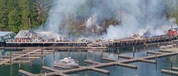 Fire at Telegraph Cove